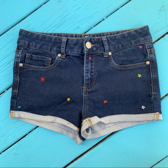 Harper Star Embroidered Jean Shorts - Picture 1 of 12
